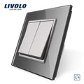 Livolo Manufacturer EU standard Luxury 4 colors crystal glass panel,1way Push Reset switch,restore switches,no logo JadeMoghul Inc. 