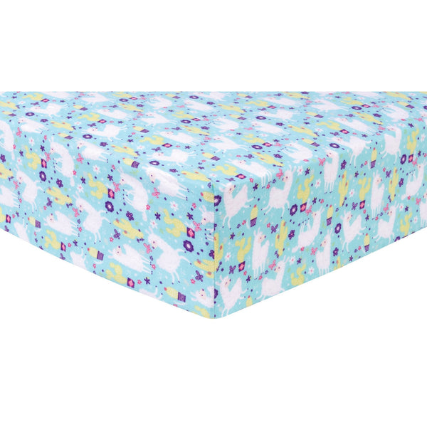 Llama Paradise Deluxe Flannel Fitted Crib Sheet-WHIM-G-JadeMoghul Inc.