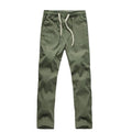 LLYGE 2018 Autumn Mens Casual Cotton Linen Pants Plus Size Men Leisure Wide Leg Long Pant Loose Solid Color Men's Linen Trousers-Army Green-XXL-JadeMoghul Inc.
