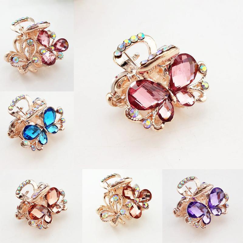 LNRRABC Women Chic Bling Rhinestones Hair Claw Butterfly Hair Accessories Hair Ornament hair clipsacessorio para cabelo tiara-Blue-JadeMoghul Inc.