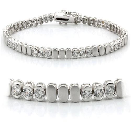 Bracelet For Girls LO1159 Matte Rhodium & Rhodium Brass Bracelet with CZ