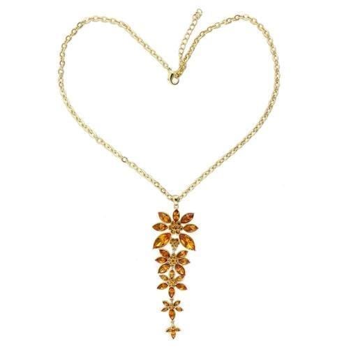 Gold Pendant LO1181 Gold Brass Chain Pendant with Top Grade Crystal