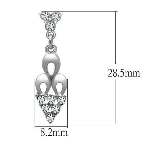 Crystal Drop Earrings LO1969 Rhodium White Metal Earrings with Crystal