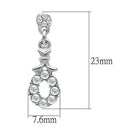 Crystal Drop Earrings LO1974 Rhodium White Metal Earrings with Crystal