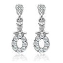 Crystal Drop Earrings LO1974 Rhodium White Metal Earrings with Crystal