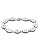 Bangle Bracelet LO2011 Matte Rhodium & Rhodium Brass Bracelet with CZ