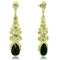 Gold Drop Earrings LO3669 Gold & Brush Brass Earrings with Synthetic in Emerald