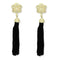 Gold Drop Earrings LO3677 Gold & Brush Brass Earrings with Crystal