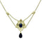 Gold Pendant LO3681 Gold & Brush Brass Chain Pendant with Synthetic