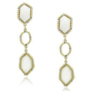 Gold Drop Earrings LO3692 Gold & Brush Brass Earrings with Synthetic