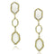 Gold Drop Earrings LO3692 Gold & Brush Brass Earrings with Synthetic