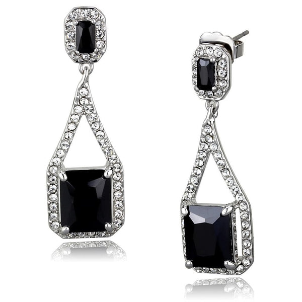 Earrings For Girls LO3758 Rhodium Brass Earrings with AAA Grade CZ