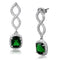 Earrings For Girls LO3761 Rhodium Brass Earrings with Synthetic in Emerald