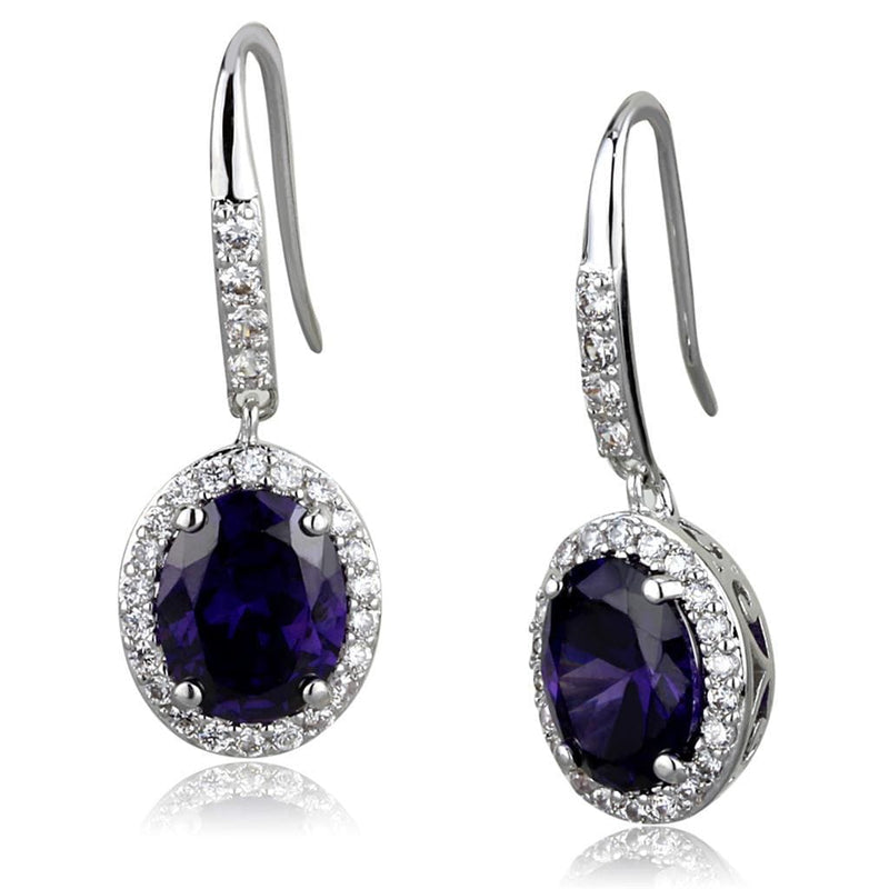 Earrings For Girls LO3771 Rhodium Brass Earrings with AAA Grade CZ