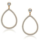 Gold Drop Earrings LO3855 Rose Gold Brass Earrings with Top Grade Crystal