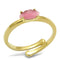 Solid Gold Ring LO4069 Flash Gold Brass Ring with Synthetic in Rose