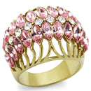 Solid Gold Ring LO4108 Gold - Brass Ring with Top Grade Crystal