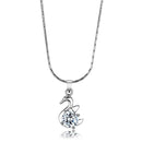 Chain Necklace LO4149 Rhodium Brass Chain Pendant with AAA Grade CZ