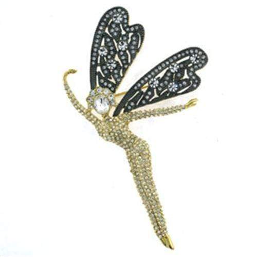 Gold Brooch LOA280 Gold Brass Brooches with Top Grade Crystal