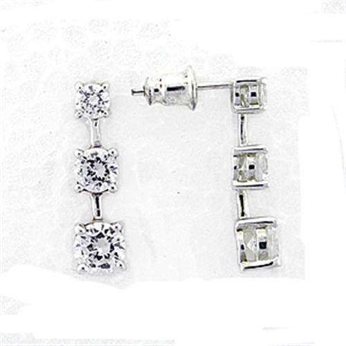 Silver Stud Earrings LOA379 - 925 Sterling Silver Earrings with CZ