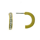 Gold Hoop Earrings LOA445 Gold Brass Earrings with Top Grade Crystal