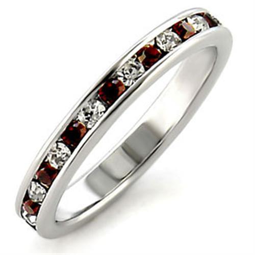 Sterling Silver Wedding Rings LOA508 - 925 Sterling Silver Ring with Crystal