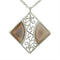 Sterling Silver Pendant Necklace LOA532 - 925 Sterling Silver Chain Pendant with Precious Stone