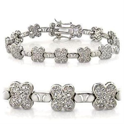 Pandora Bracelet LOA545 Rhodium Brass Bracelet with AAA Grade CZ