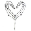 Silver Necklace LOA554 Rhodium 925 Sterling Silver Necklace with CZ