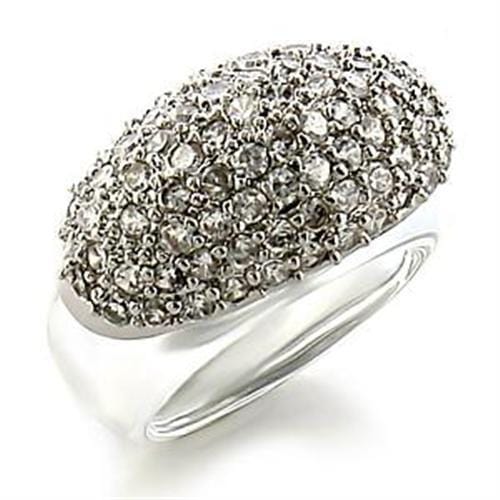 Mens Stainless Steel Rings LOA578 Rhodium Brass Ring with AAA Grade CZ