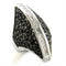 Cubic Zirconia Rings LOA581 Rhodium + Ruthenium Brass Ring with CZ