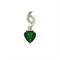 Locket Necklace LOA601 Rhodium Brass Pendant with Synthetic in Emerald