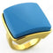 Gold Ring LOA704 Gold Brass Ring with Synthetic in Sea Blue