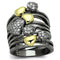 Gold Ring Set LOA875 Gold+Ruthenium Brass Ring with AAA Grade CZ