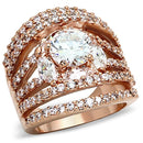 Rose Gold Wedding Rings LOA879 Rose Gold Brass Ring with AAA Grade CZ