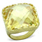 Gold Ring Set LOA888 Matte Gold Brass Ring with CZ in Citrine Yellow