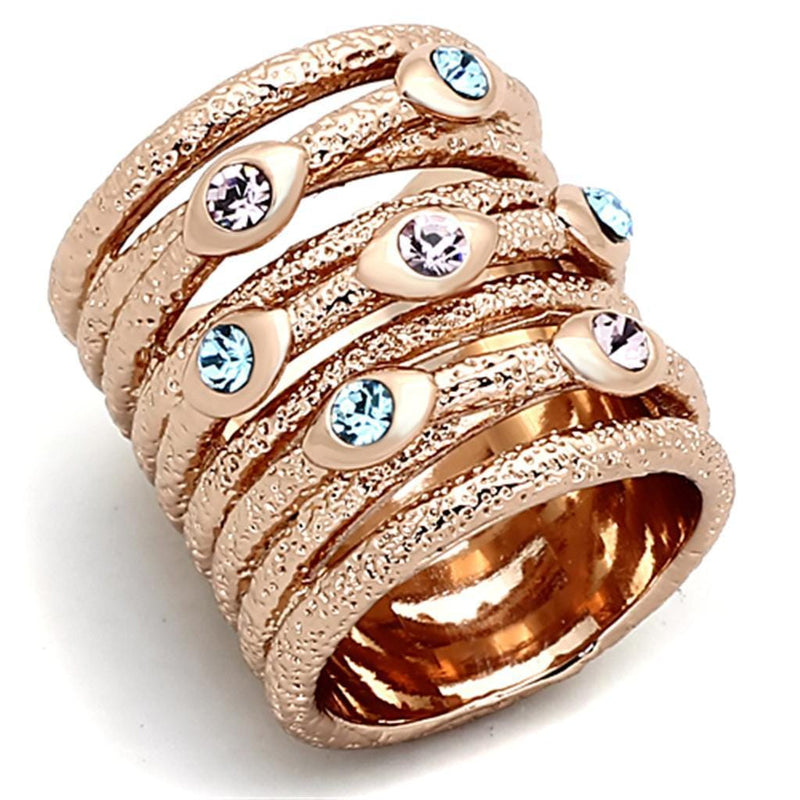 Rose Gold Wedding Rings LOA909 Rose Gold Brass Ring with Top Grade Crystal