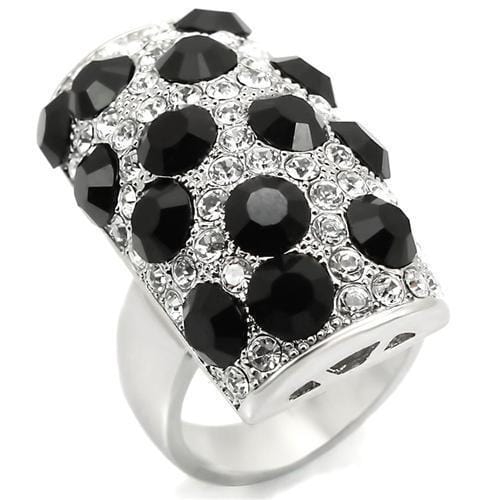 Mens Stainless Steel Rings LOA944 Rhodium Brass Ring with Top Grade Crystal