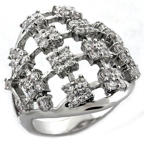 Mens Stainless Steel Rings LOA996 Rhodium Brass Ring with AAA Grade CZ