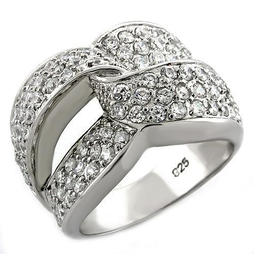 Sterling Silver Wedding Rings LOAS1006 Rhodium 925 Sterling Silver Ring