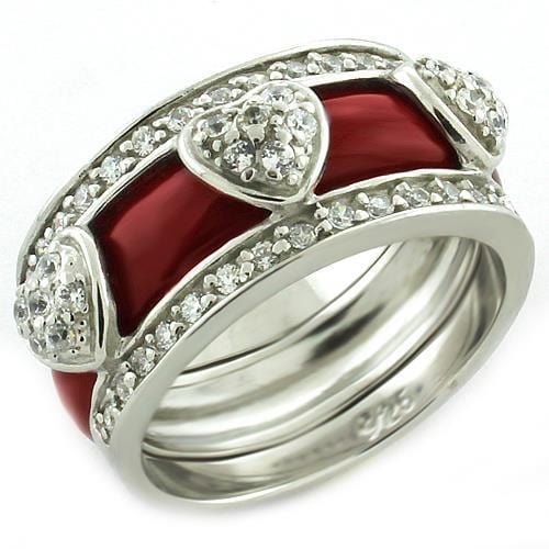 Sterling Silver Wedding Rings LOAS1012 Rhodium 925 Sterling Silver Ring