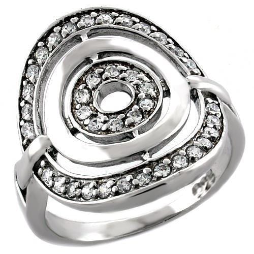 Silver Pinky Ring Mens LOAS1018 Rhodium 925 Sterling Silver Ring with CZ