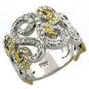 Gold Ring Set LOAS1019 Gold+Rhodium 925 Sterling Silver Ring with Crystal