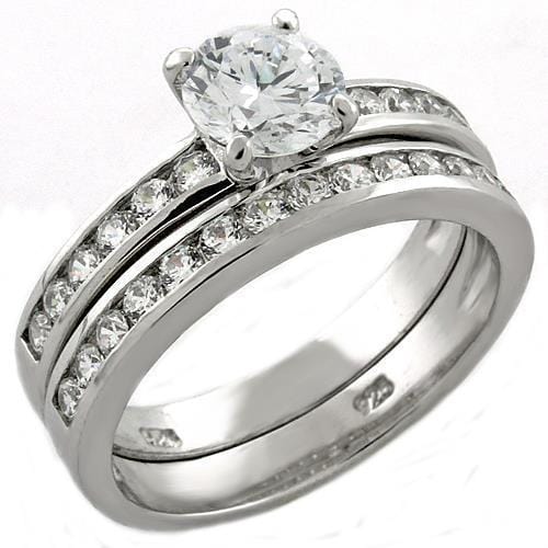 Sterling Silver Wedding Rings LOAS1024 Rhodium 925 Sterling Silver Ring