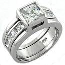 Sterling Silver Wedding Rings LOAS1034 Rhodium 925 Sterling Silver Ring