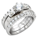Simple Silver Ring LOAS1040 - 925 Sterling Silver Ring with AAA Grade CZ