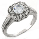 Simple Silver Ring LOAS1062 Rhodium 925 Sterling Silver Ring with CZ