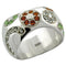 Silver Pinky Ring Mens LOAS1073 - 925 Sterling Silver Ring with Crystal