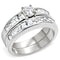 Simple Silver Ring LOAS1084 Rhodium 925 Sterling Silver Ring with CZ
