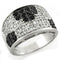 Simple Silver Ring LOAS1088 Black - 925 Sterling Silver Ring with CZ